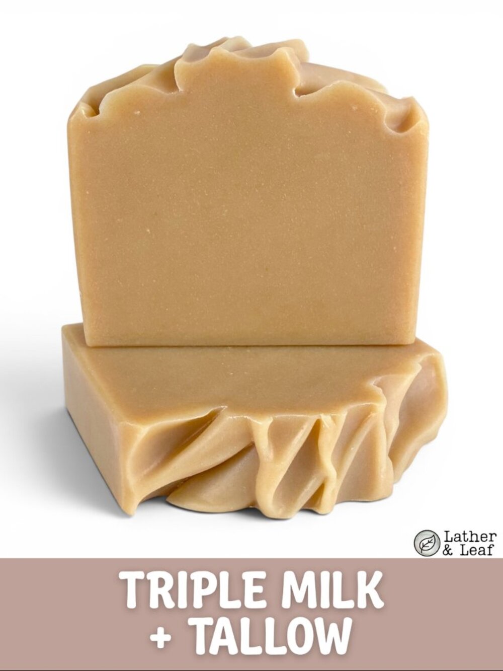 Triple Milk + Tallow Cold Process Soap Natural Handcrafted Artisan Soap Bar